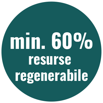 60% materie prima biodegradabila